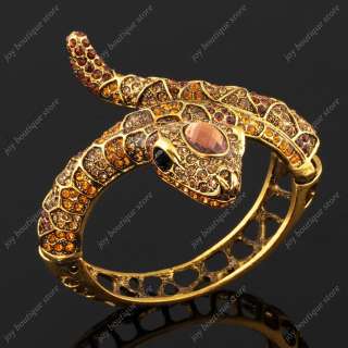 brown swarovski crystal cobra snake bangle bracelets  