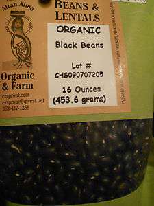 Certified Organic Black Beans  4 LBS  