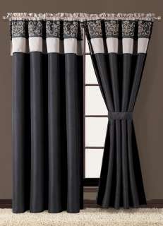 Isabella Taupe and Black Curtain Set  