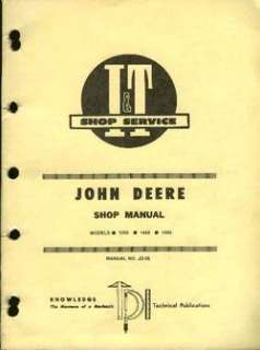 JOHN DEERE I&T SHOP SERV MANUAL MODELS 1250 1450 1650 GOOD CONDITION 