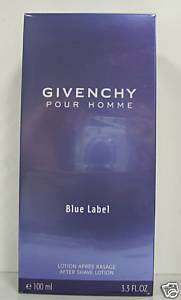 GIVENCHY POUR HOMME BLUE LABEL AFTER SHAVE LOTION 100ML  