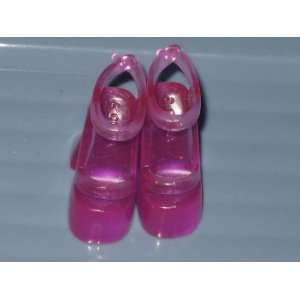  1 Pair of Barbie Doll Shoes Big Thick Heels Pink Purple 
