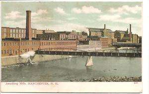 MANCHESTER, NH   Amoskeag Mills, River, Bridges  