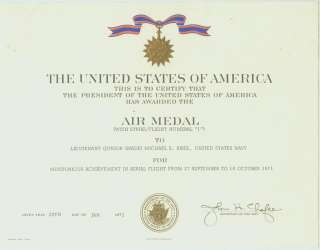   KIA Group Named engraved Air Medal DFC Navy Comm w/ docs photos  