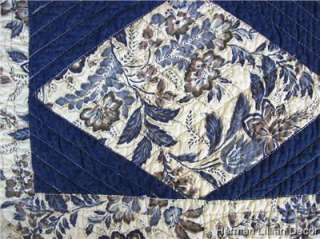 Great Finds William Blue Brown Cotton Quilted Placemat  