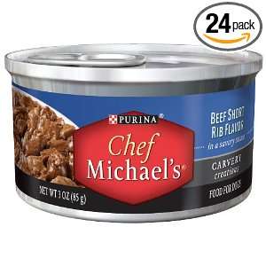 Chef MICHAELS Beef Short Ribs Dog Food, 3 Ounce (Pack of 24)  