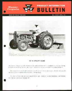 Massey Ferguson MF 16 Utility Blade brochure 1962  