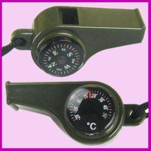in1 Thermometer Compass Whistle Survival Camping 8680  