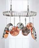   chefs classic stainless pot rack octagonal hanging display and