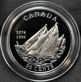 1999 Canada 50 cents Proof Silver Coin   Yachting   NO CASE  