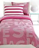    Lacoste Bedding, Kent Pink/White 5 to 7 Piece Comforter Sets 