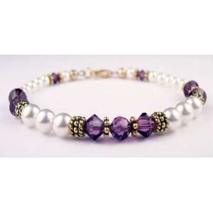   Amethyst Swarovski Crystal Birthstones   LARGE 8 In. Damali Jewelry