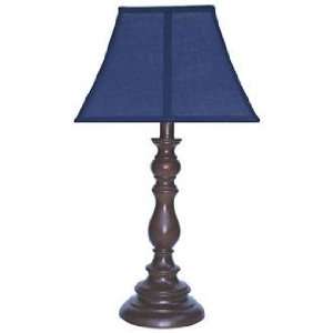  Navy Blue Shade with Brown Candlestick Base Table Lamp 