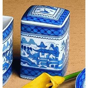  Mottahedeh Blue Canton Square Box & Cover 4 in Cell 