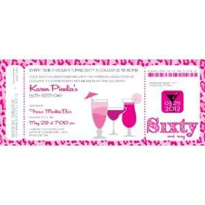  Pink Leopard 60 Boarding Pass Invitations Health 