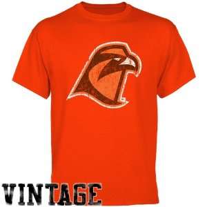 com Bowling Green St. Falcons Orange Distressed Logo Vintage T shirt 