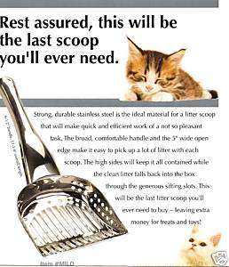 STAINLESS STEEL CAT LITTER SCOOP GREAT NEW SIFT DESIGN 053796105244 