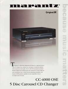 Marantz CC 4000 OSE CD Player Brochure  