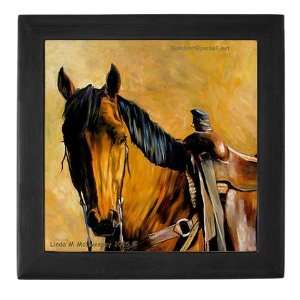  Buckskin Quarter Horse Cowgirl Keepsake Box by  
