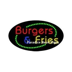  Burgers & Fries LED Sign (Oval)