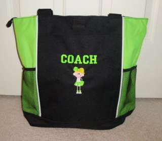 CHEER CHEERLEADER POMS Twirl Coach TOTE BAG Personalize  