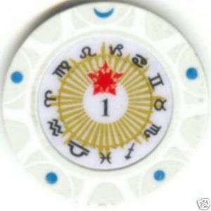 pc 14 gm Constellation ZODIAC poker chip samples #91  