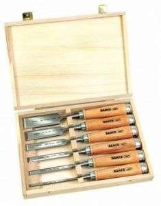 BAHCO HIGH QUALITY STEEL WOOD CHISELS, 6 PC SET 425 083  