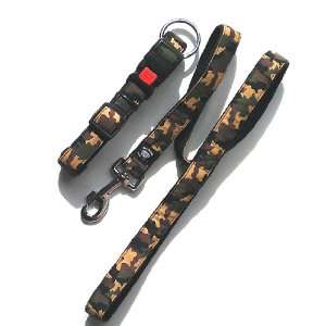Deluxe Army camouflage Braun Dog collar and lead set Collar adjustable 