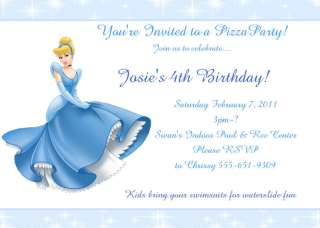 Cinderella Childs Birthday Party Invitation  