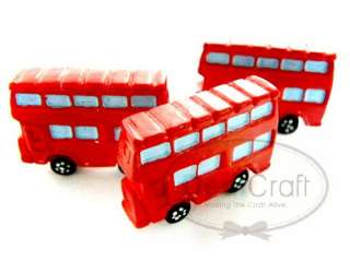 PCS RED CITY BUS LONDON CAR FLATBACK ART SUPPLY B1501  