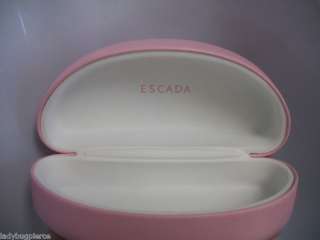 ESCADA PINK FAUX LEATHER CLAM SHELL ZIP SUNGLASSES CASE  