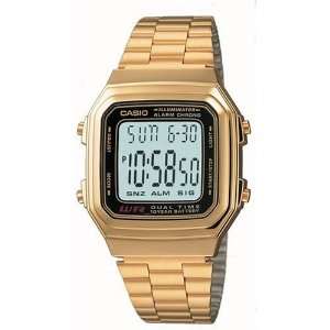    1A Gold Stainless Steel Quartz Watch with Grey Dial Casio Watches