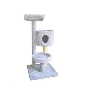 Sisal Cat Tree with Bed, Cradle and Condo Parts Color Light Grey 