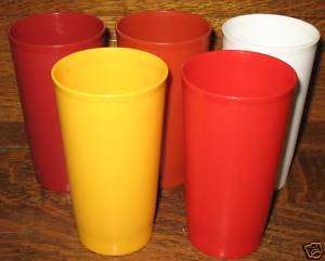   Various Color Stacking Plastic Tumblers Cups Glasses Lot 5  
