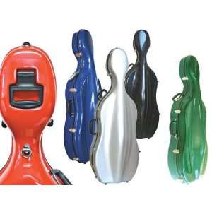   Tec Fibreglass 4/4 Cello Case with Wheels, GREEN Musical Instruments