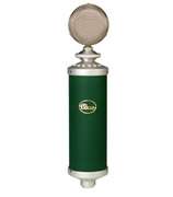   condenser microphone includes a shockmount and a cherry wood storage