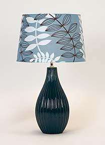 Modern Contemporary Ceramic Blue Leaf Table Desk Lamp  