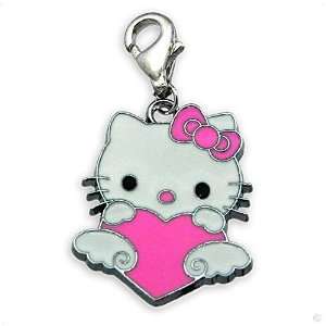  Charm Bracelet Pendant Hello Kitty with Heart #9377, bracelet Charm 