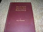1944 Book WHAT YOU SHOULD KNOW ABOUT RACING Horse Illustrated SYD 