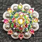 RHINESTONE CRYSTAL CONCHOS SADDLE BERRY CONCHO 1 1/4