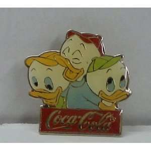  Vintage Enamel Pin Disney Coca Cola Huey Dewey & Louie 