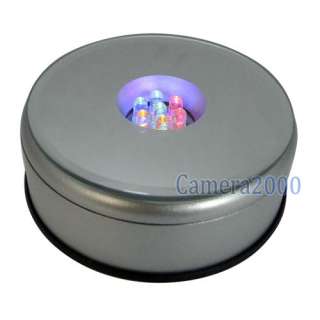Rotating 7 LED Color Light Crystal Display Stand Base  