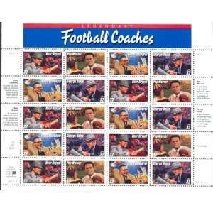    Legendary Football Coaches Collectible Stamp Sheet 