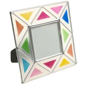  Art Glass Triangles Multi Colored Frame, 3x3