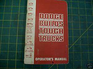 1965 DODGE TRUCK OWNERS MANUAL BOOK  