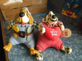 RUSSCARPENTER DOG FIGURINE+HIS FRENCH COUSIN DOG  