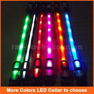 LED Dog Pet Flashing Light Up Collar Red/Yellow/Blue/Green/Orange/Pink 