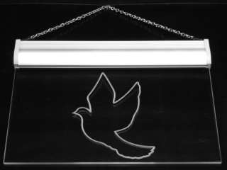 j339 b DOVES PIGEONS PEACE Decor Night Neon Light Sign  