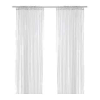 Ikea LILL Curtains Window Drapes 4 panels White sheer  