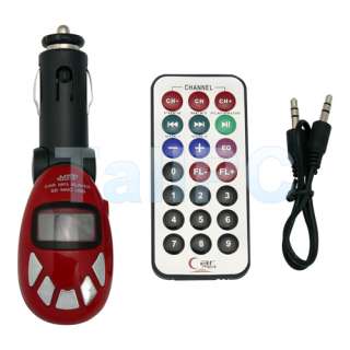 New Red Car  Player FM Transmitter USB SD MMC Slot + Remote Control 